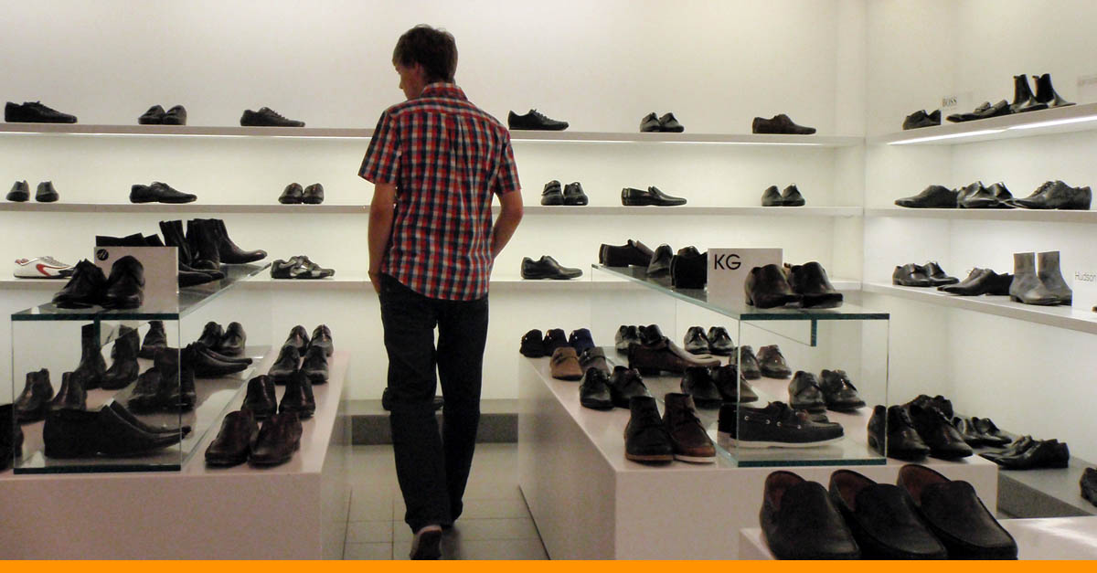 Shopping for shoes experience